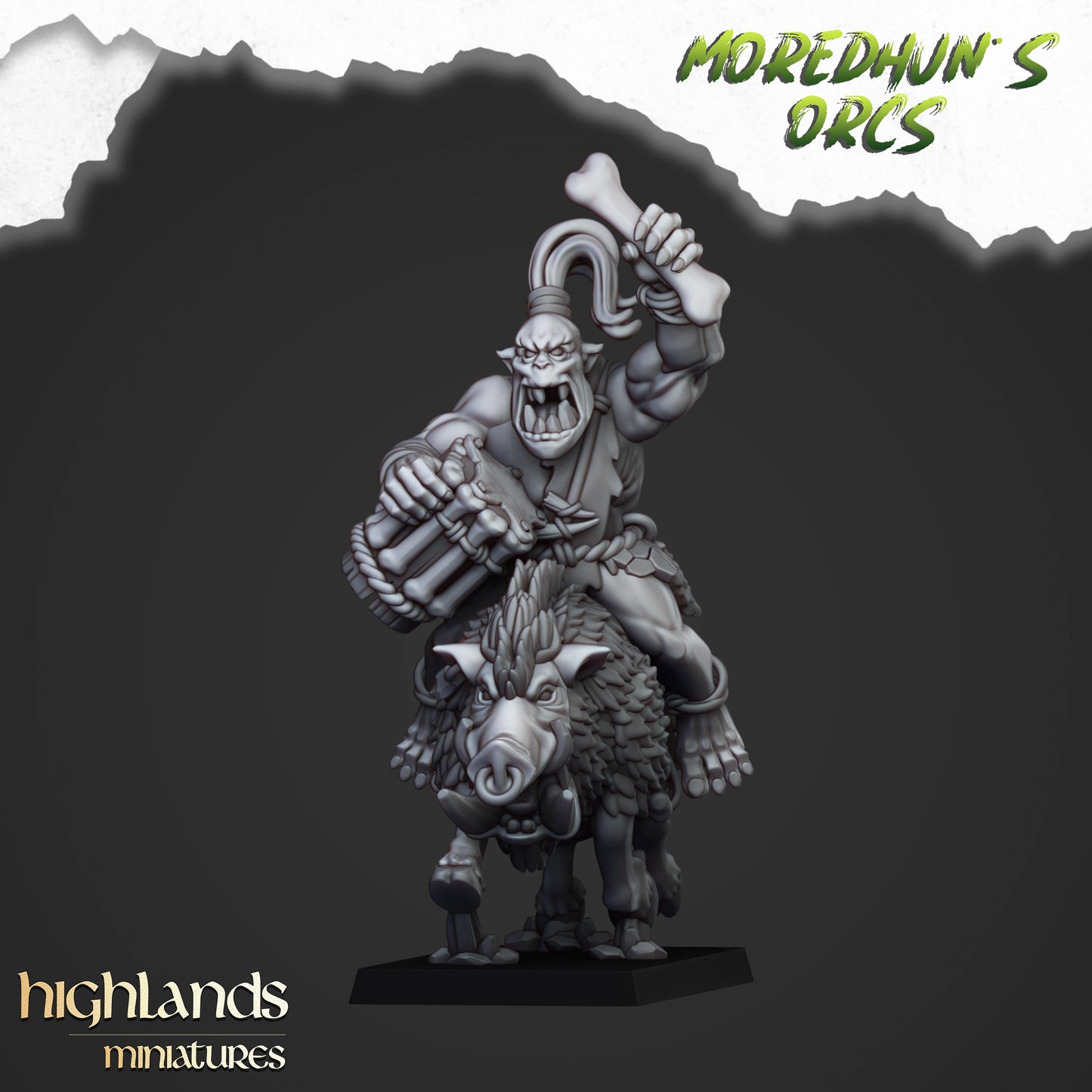 Mounted Cave Orcs on Boars - Highlands Miniatures