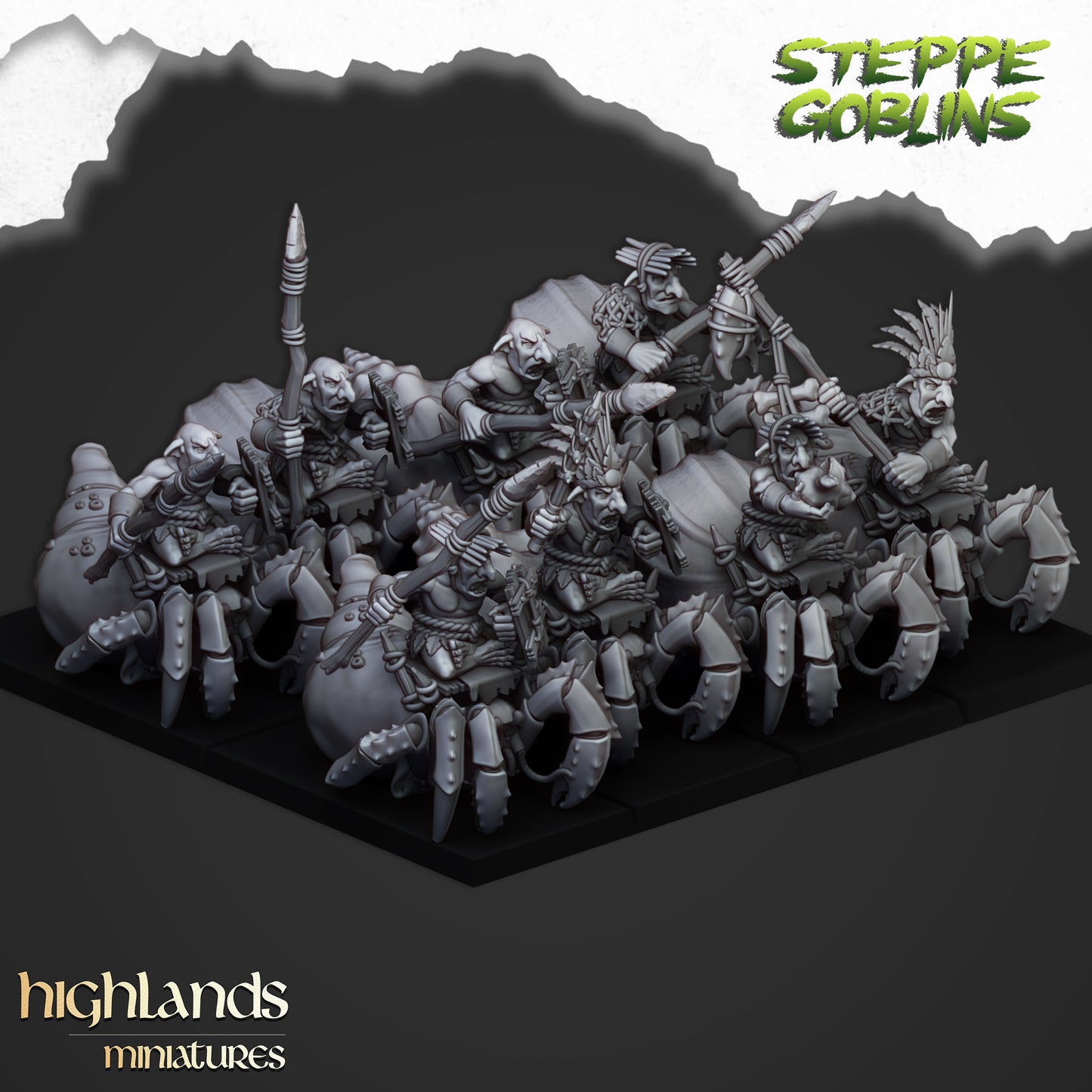 Berittene Küstengoblins - Highlands Miniatures