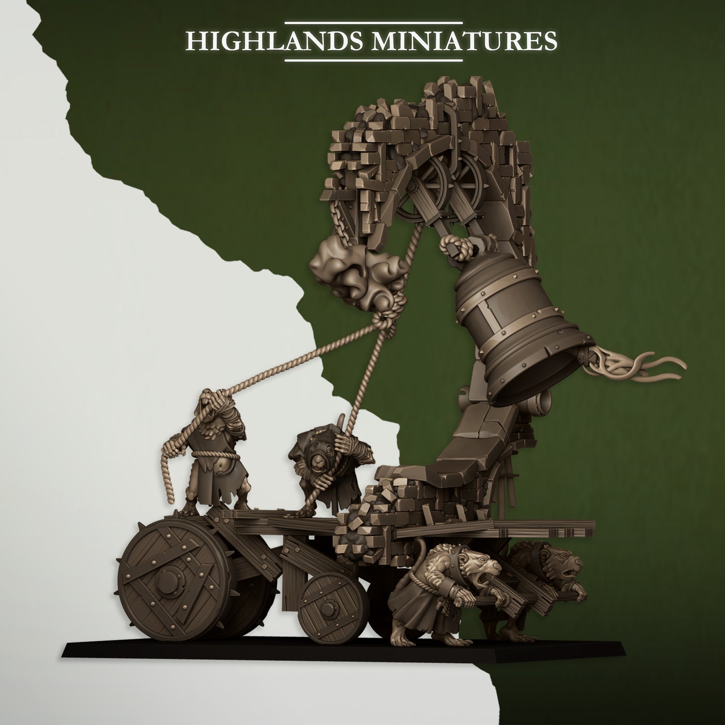 Moving Sewer with Bell-Censer - Sewer Vermin - Highlands Miniatures