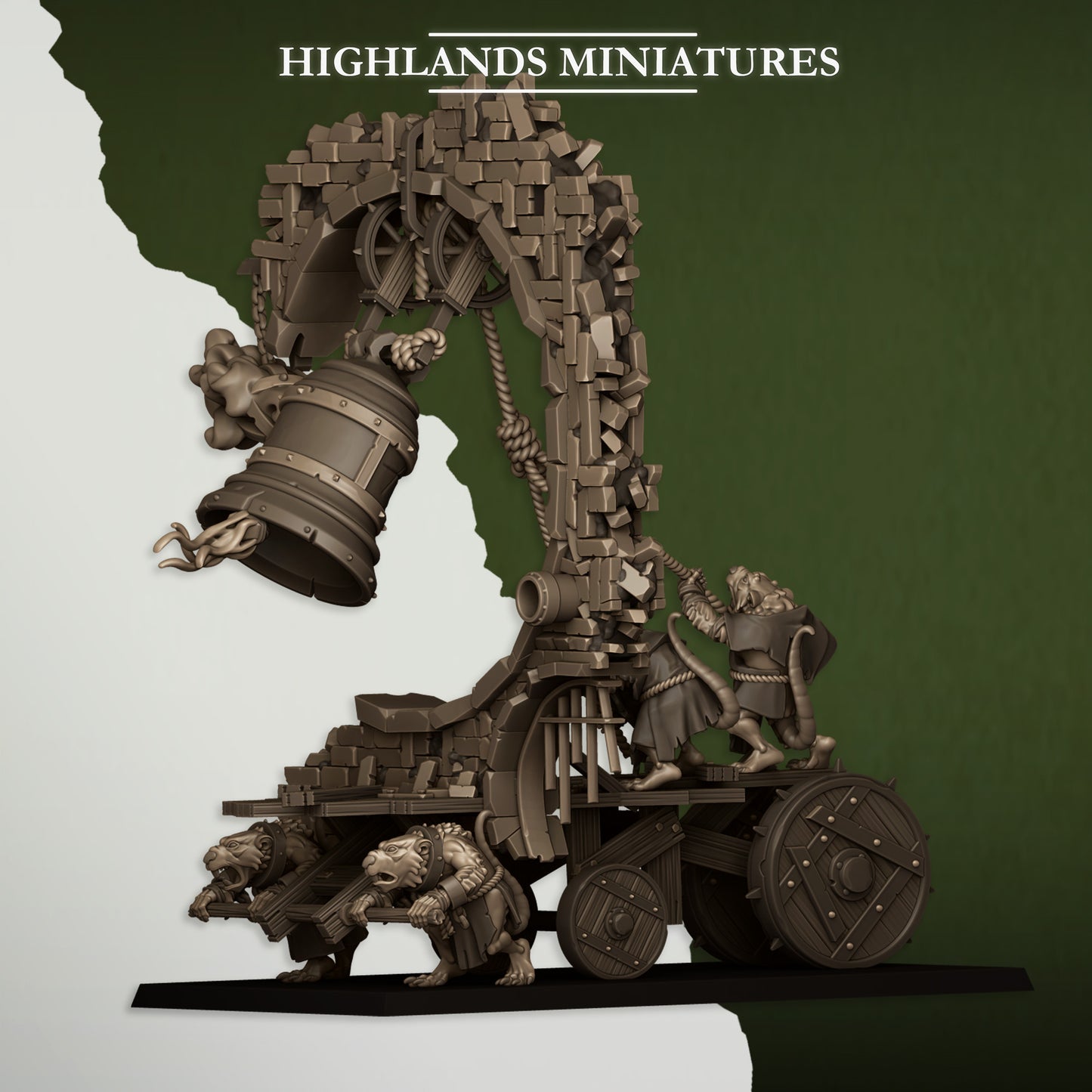 Moving Sewer with Bell-Censer - Sewer Vermin - Highlands Miniatures