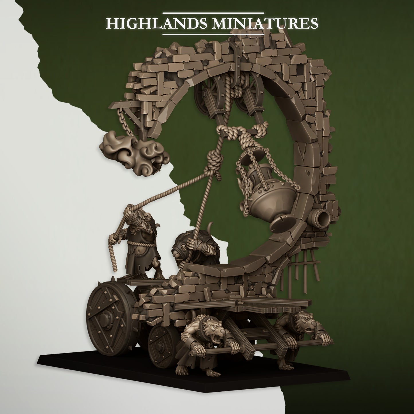 Moving Sewer with Bell-Censer - Sewer Vermin - Highlands Miniatures