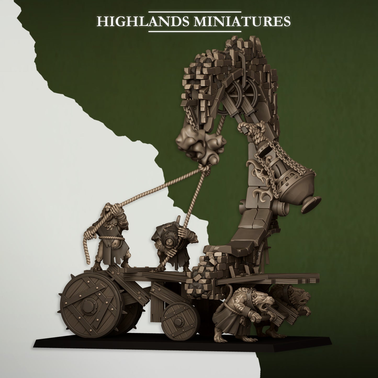 Moving Sewer with Bell-Censer - Sewer Vermin - Highlands Miniatures