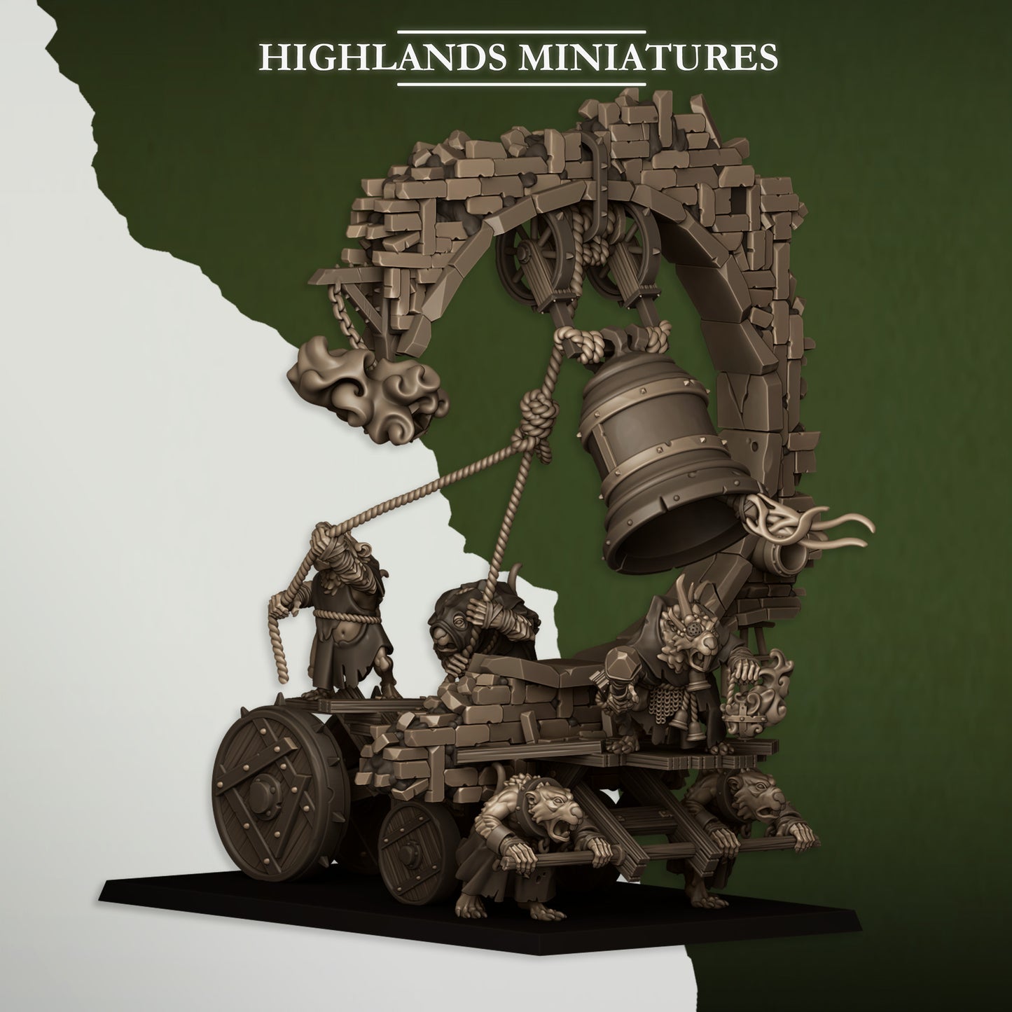 Moving Sewer with Bell-Censer - Sewer Vermin - Highlands Miniatures