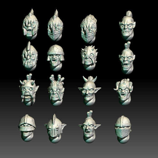 Orc Heads 1 - KzK Minis