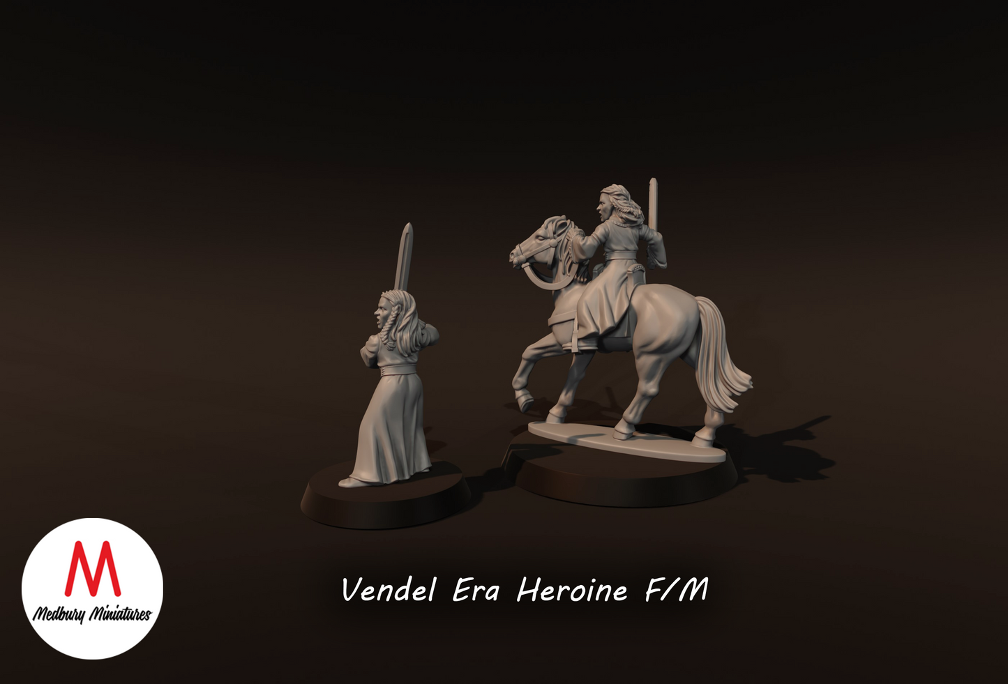 Vendel Era Heroine on Foot and Mounted - Medbury Miniatures