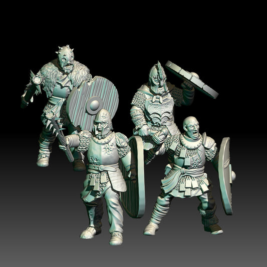 4x Wildling Warriors with Hand Weapons - KzK Minis