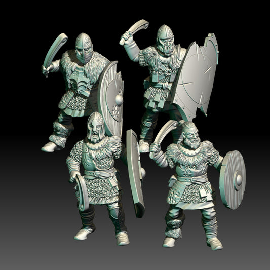 4x Wildling Warriors with Slings - KzK Minis