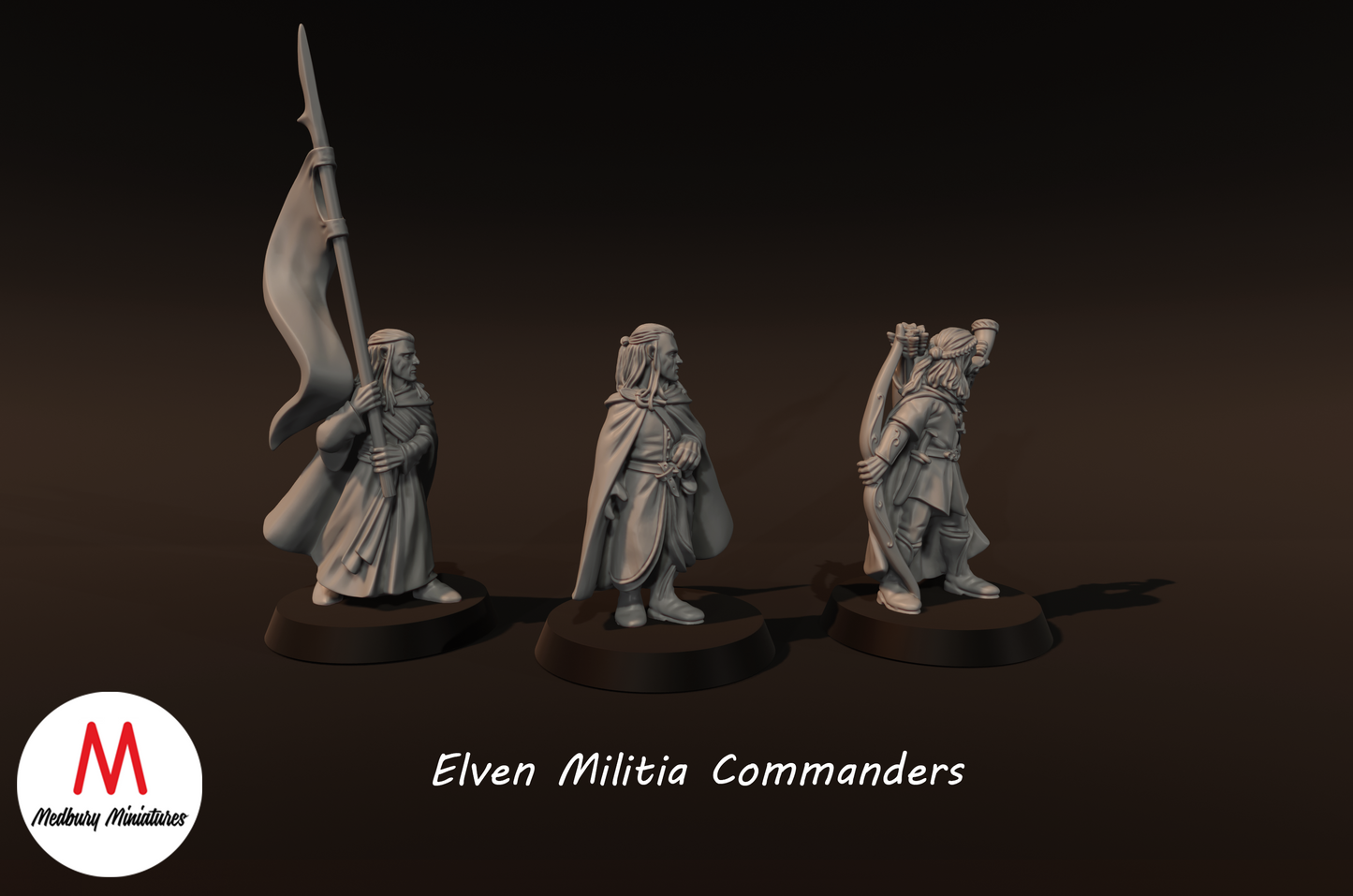 Capitaine elfe avec renne - Medbury Miniatures