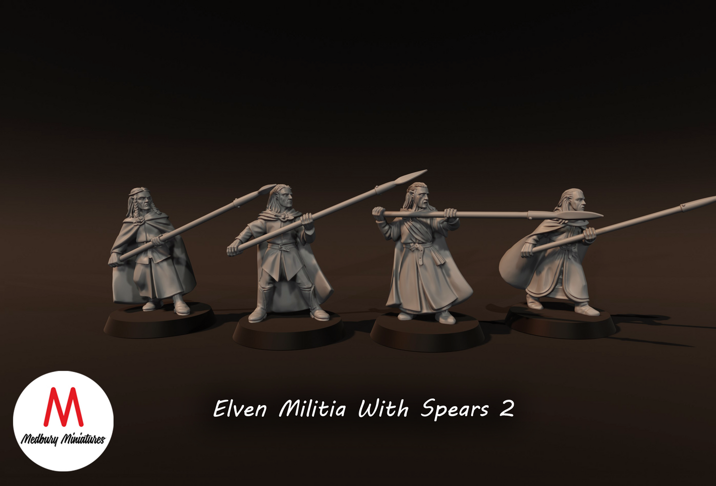 Elven Militia with Spears 2 - Medbury Miniatures