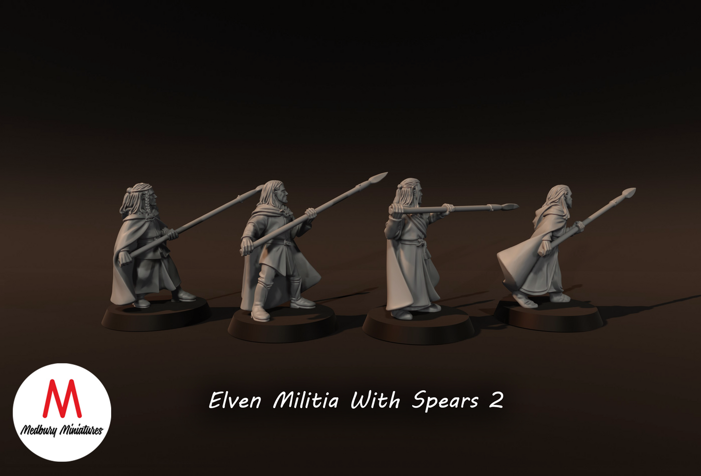 Elven Militia with Spears 2 - Medbury Miniatures