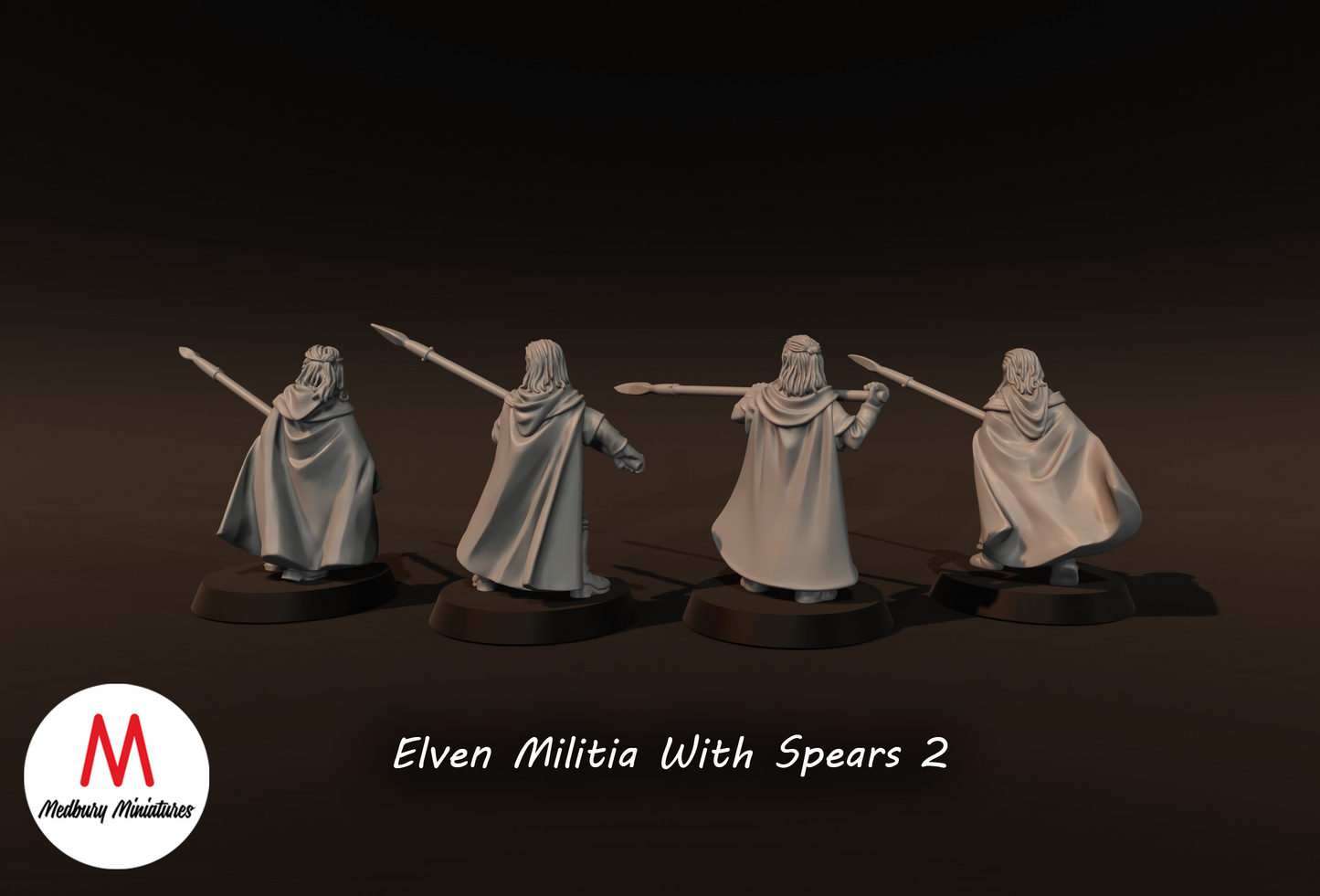 Elven Militia with Spears 2 - Medbury Miniatures