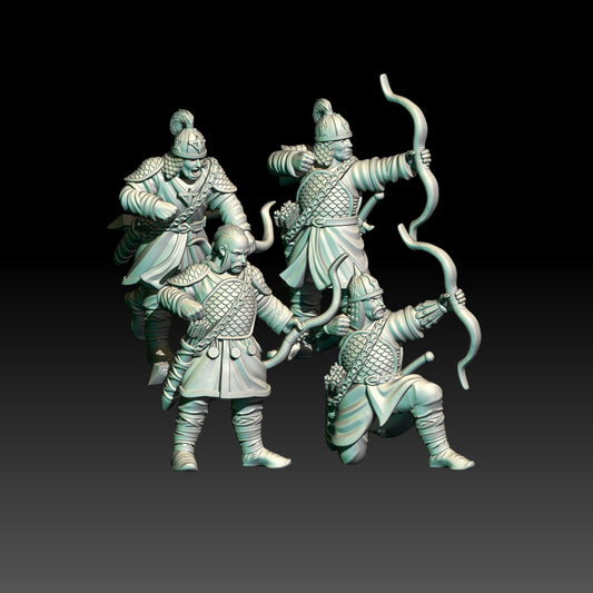 Chariot Rider Archers on Foot - KzK Minis