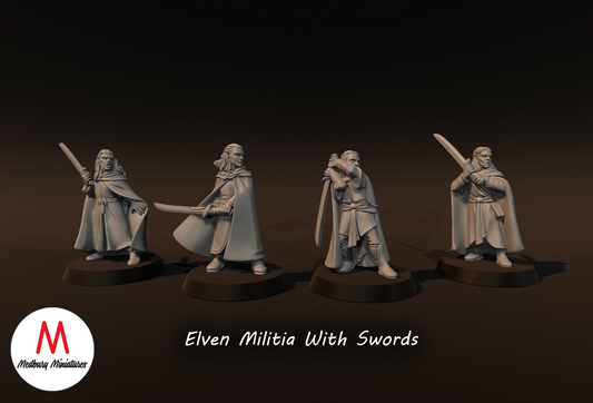 Elven Militia with Swords - Medbury Miniatures