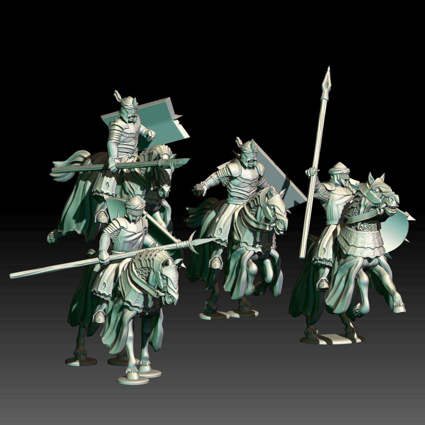 Dark Souled Men Mounted Riders - KzK Minis