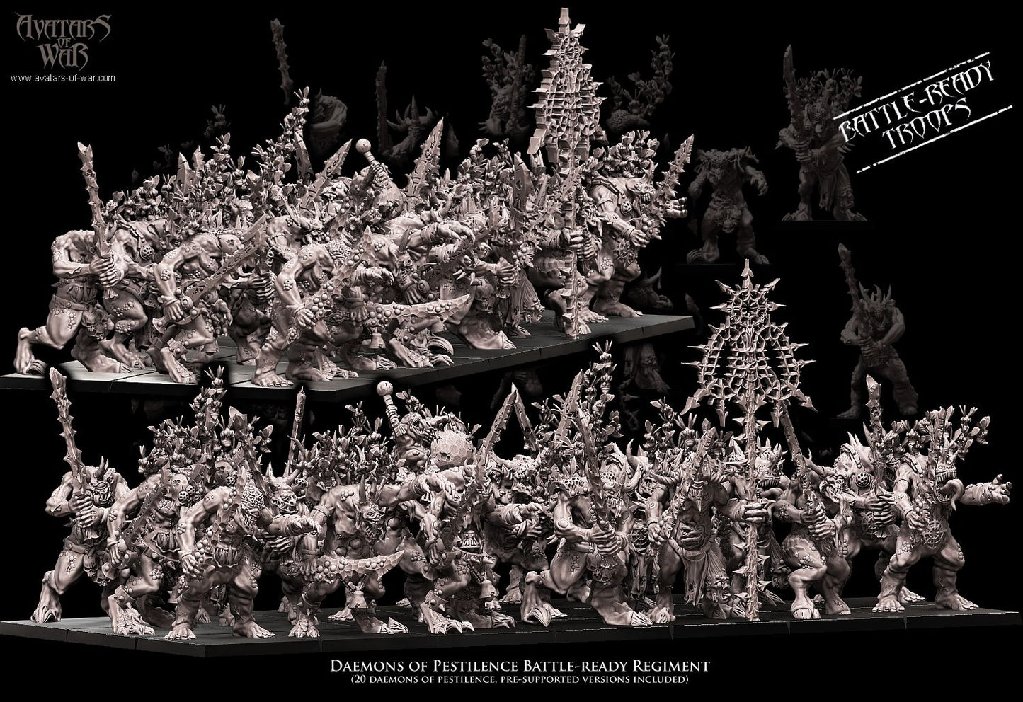 20x Daemons of Pestilence Battle-Ready regiment - Avatars of War