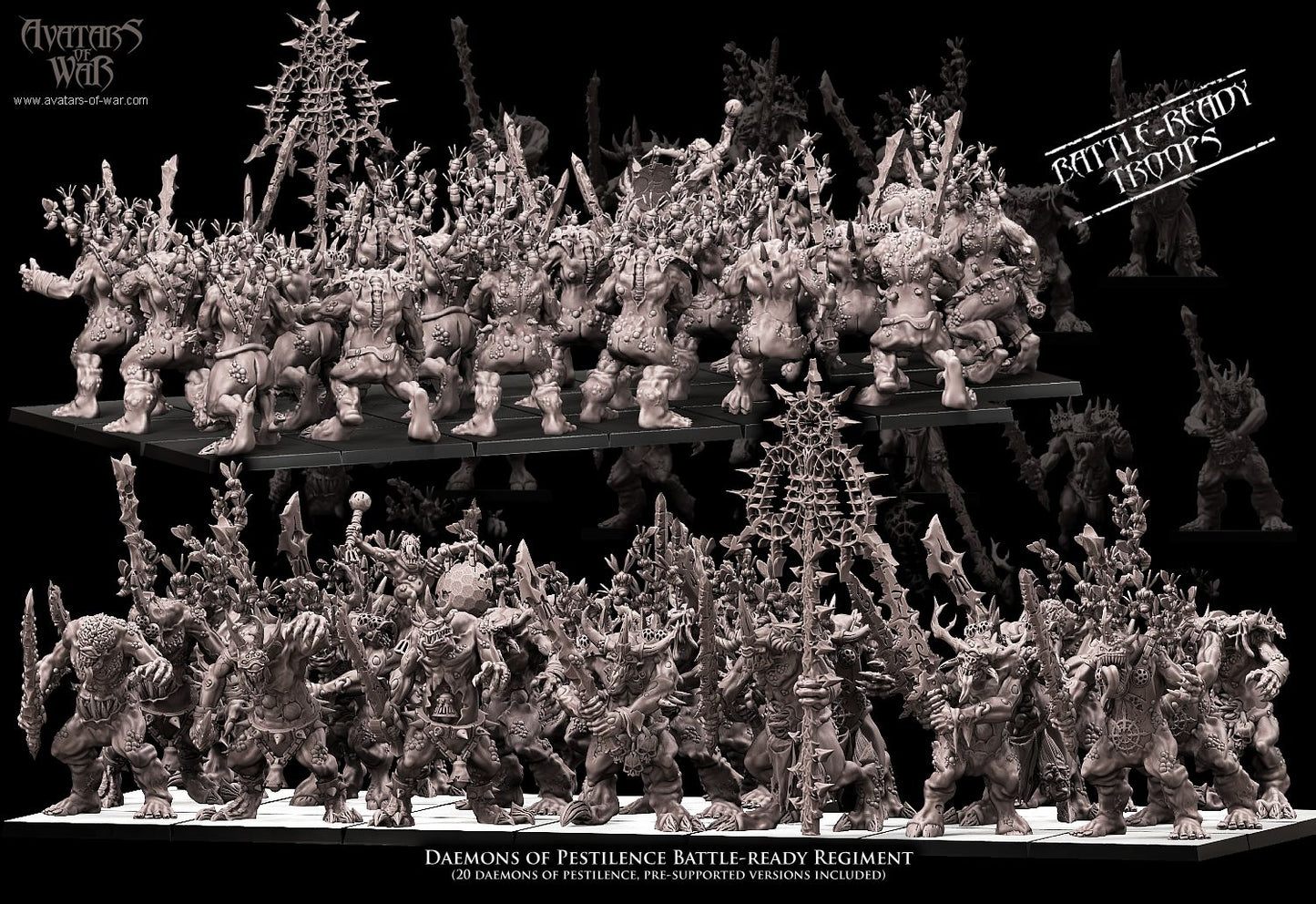 20x Daemons of Pestilence Battle-Ready regiment - Avatars of War