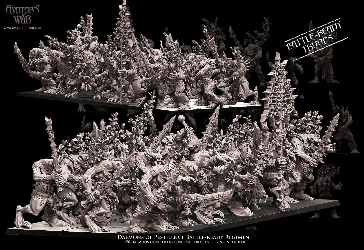 20x Daemons of Pestilence Battle-Ready regiment - Avatars of War