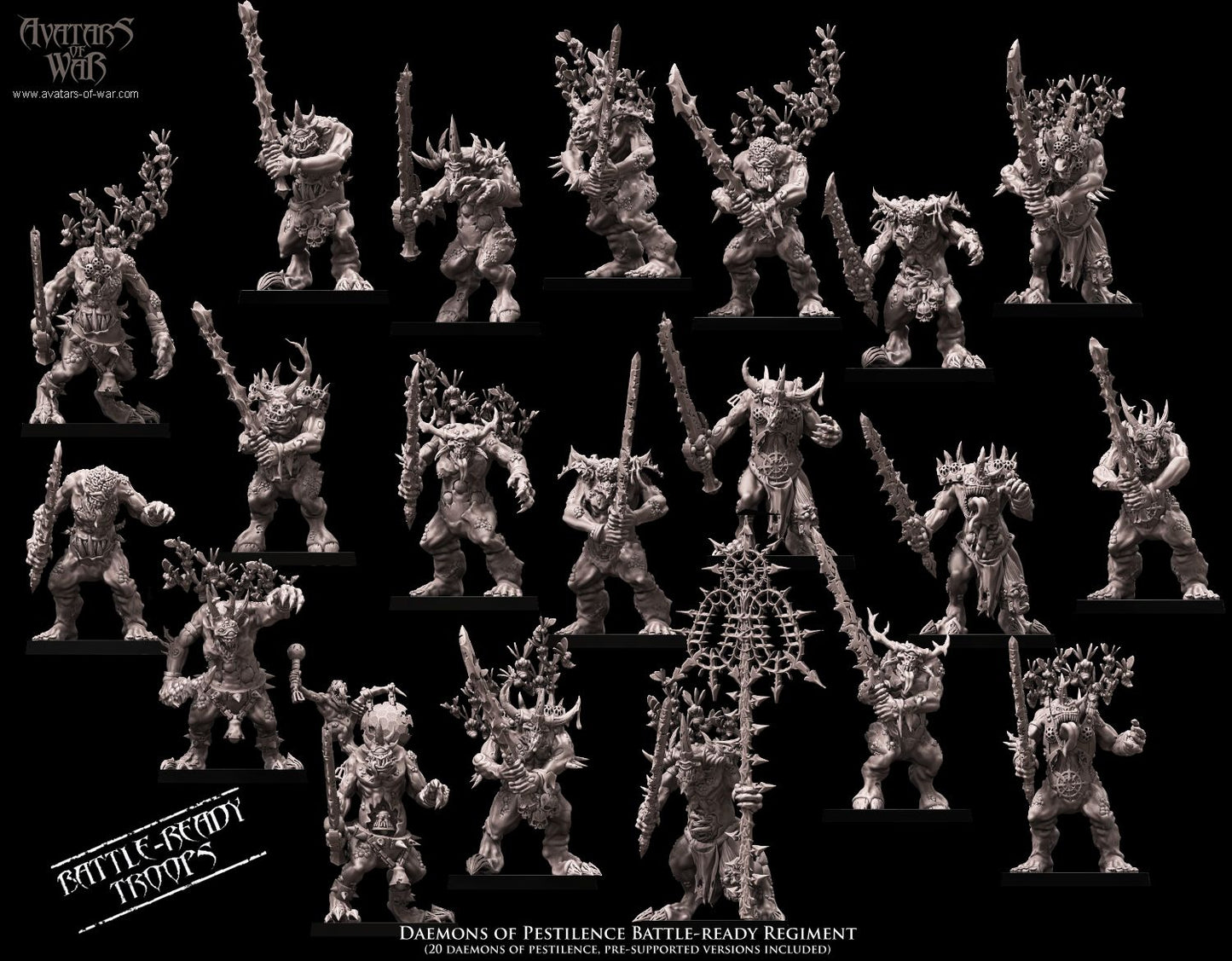 20x Daemons of Pestilence Battle-Ready regiment - Avatars of War