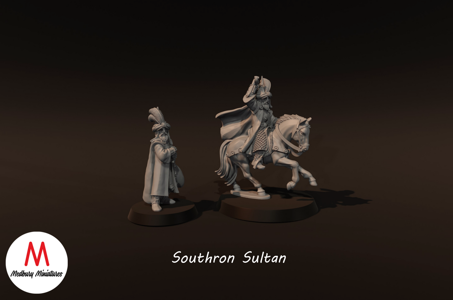 Southron Sultan on Foot and Mounted - Medbury Miniatures