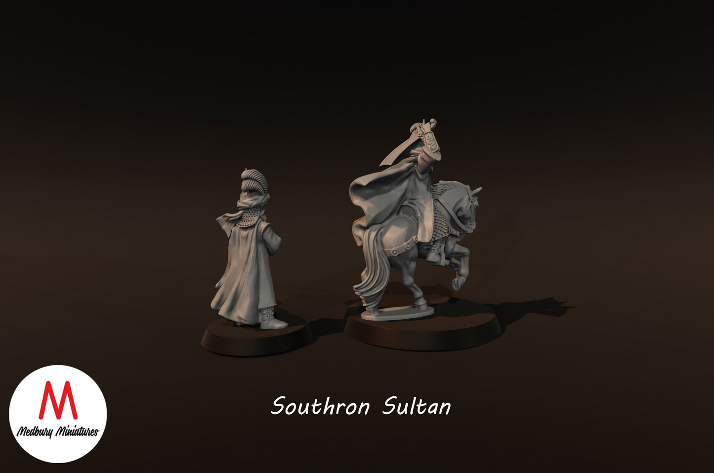 Southron Sultan on Foot and Mounted - Medbury Miniatures