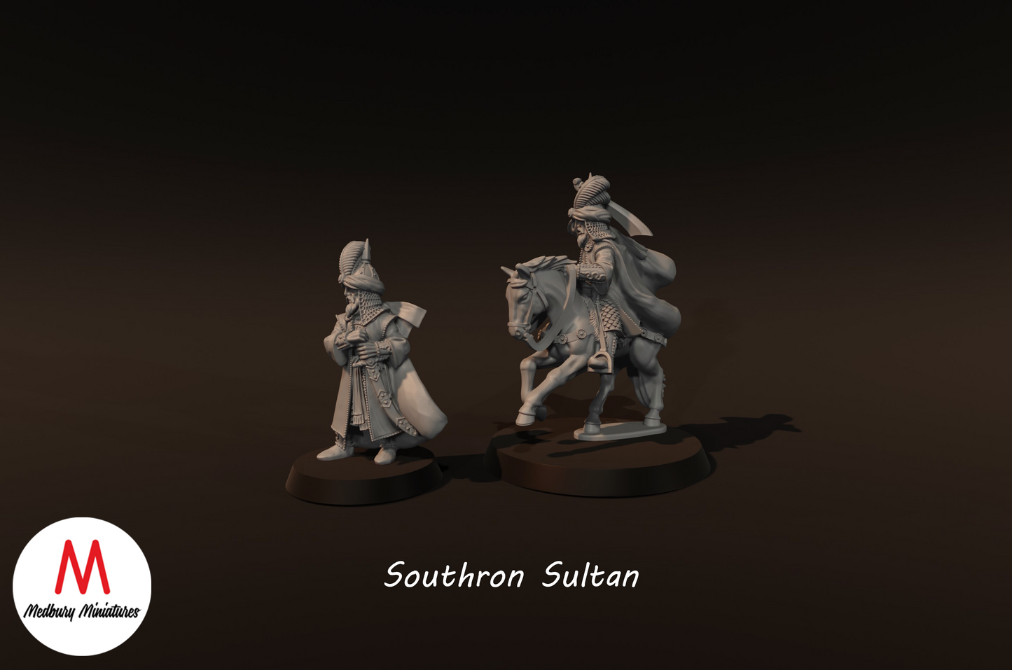 Southron Sultan on Foot and Mounted - Medbury Miniatures