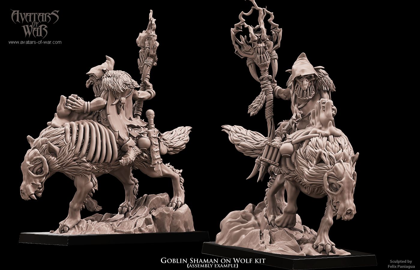 Goblin Shaman on Wolf Multipart Hero - Avatars of War