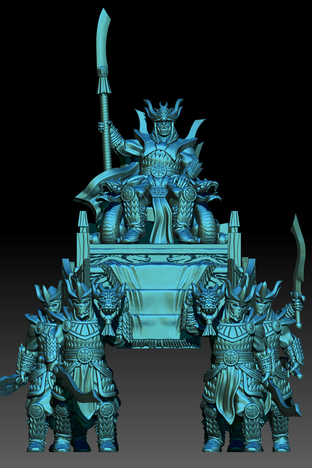 Golden Emperor on Palanquin Version A - KzK Minis