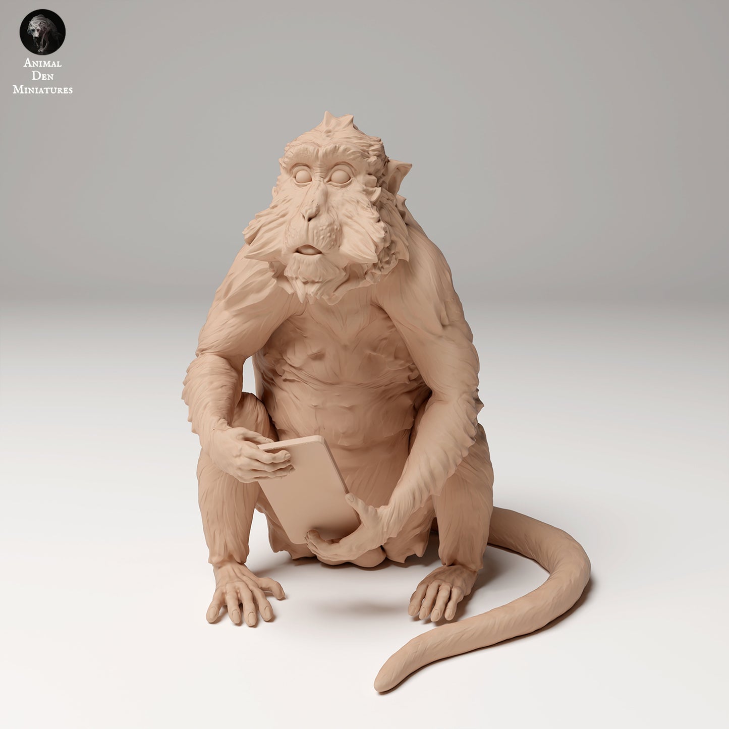 Macaque with Phone - Animal Den Miniatures