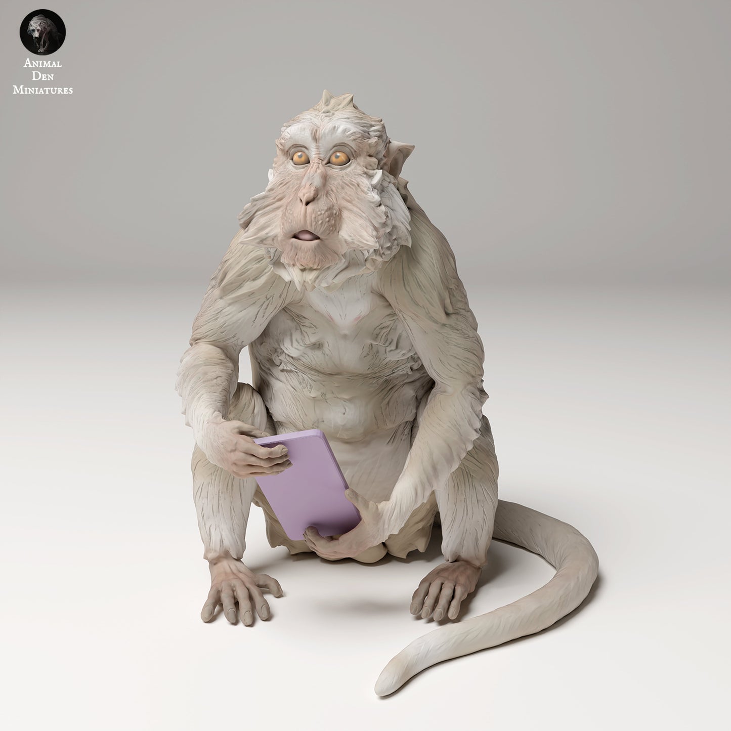 Macaque with Phone - Animal Den Miniatures