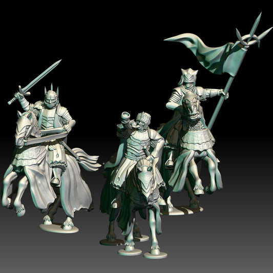 Dark Souled Men Mounted Commanders - KzK Minis