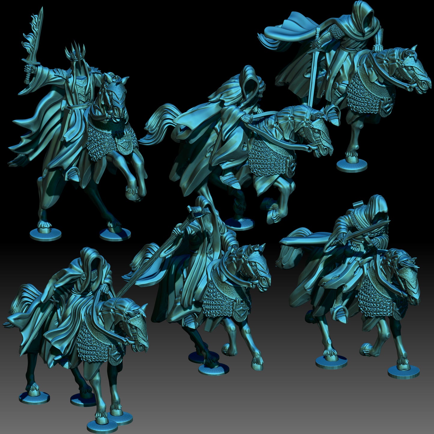 6x Mounted Wraith Lords - KzK Minis