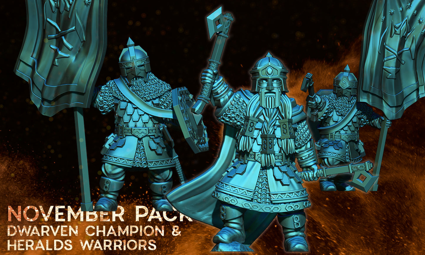 Dwarven Champion and Heralds - KzK Minis