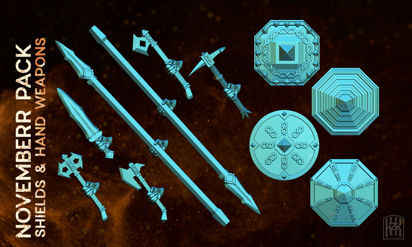 Dwarven Weapons and Shields Accessories Pack - KzK Minis