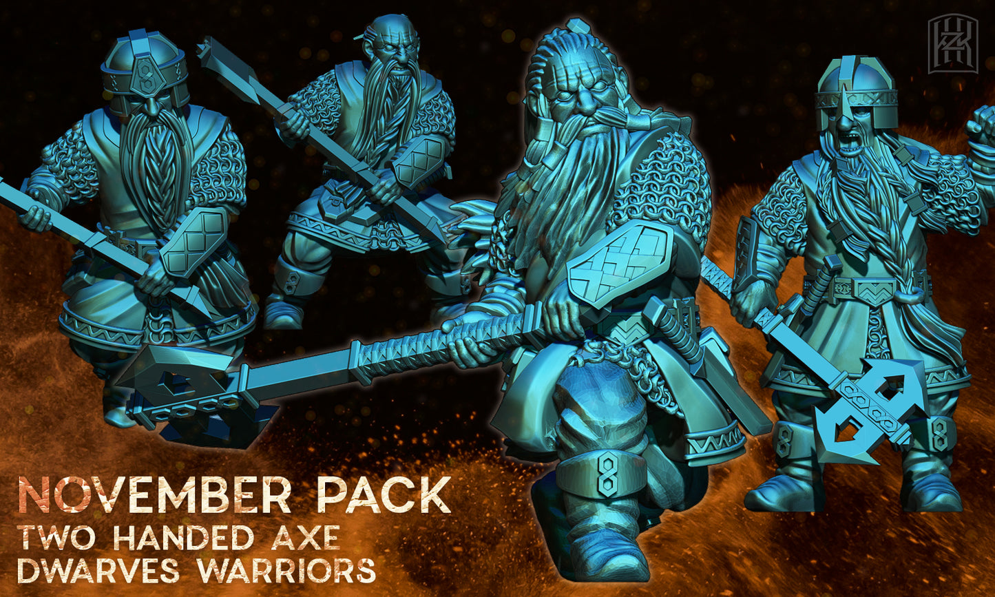 Dwarven Warriors with Two-handed Axes - KzK Minis