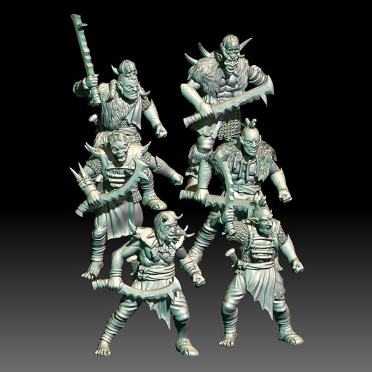 6x Orc Warriors with Swords - KzK Minis