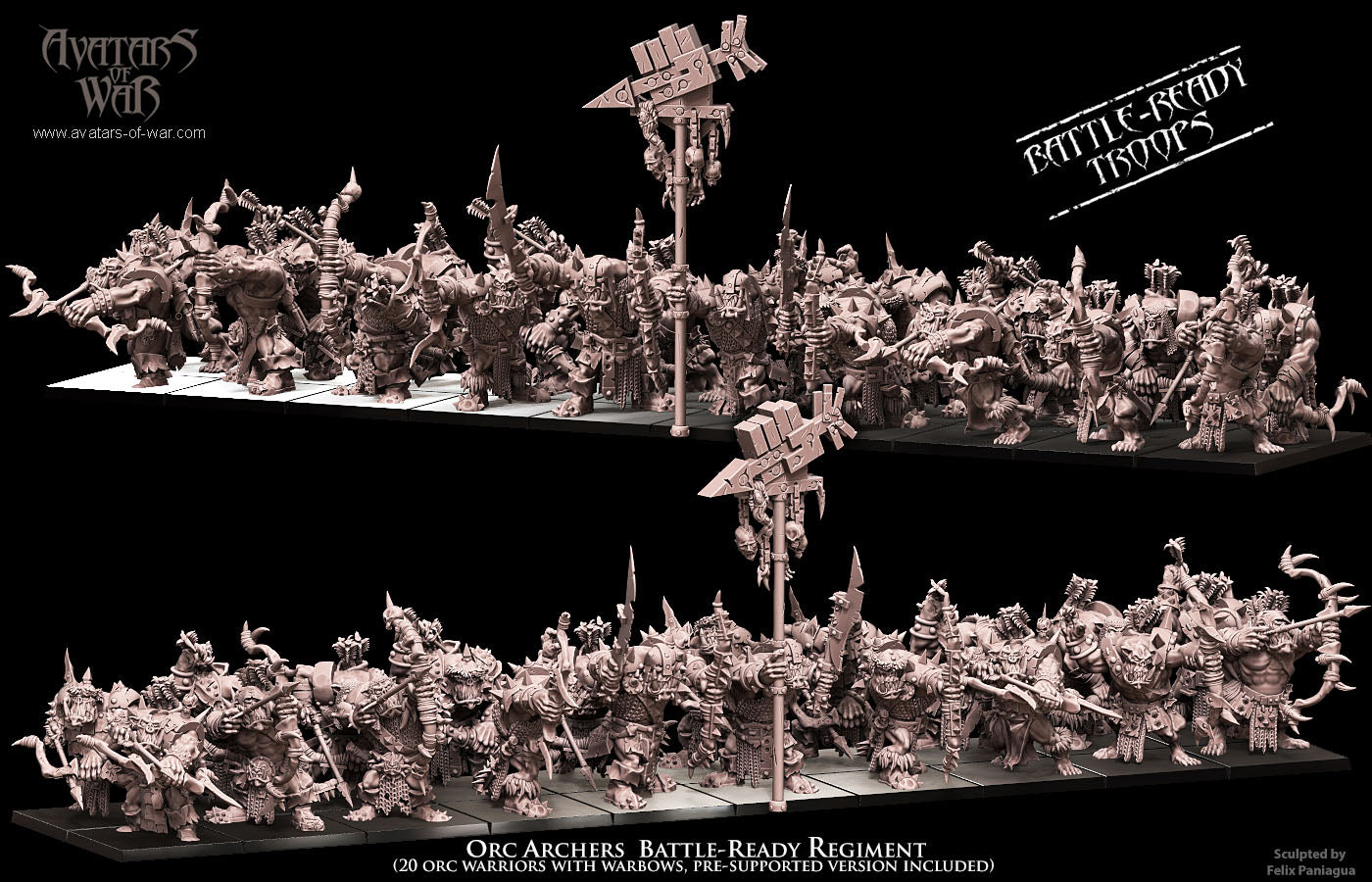 20x Orc archers Battle-Ready regiment - Avatars of War