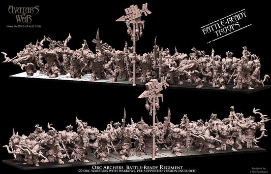 20x Orc archers Battle-Ready regiment - Avatars of War