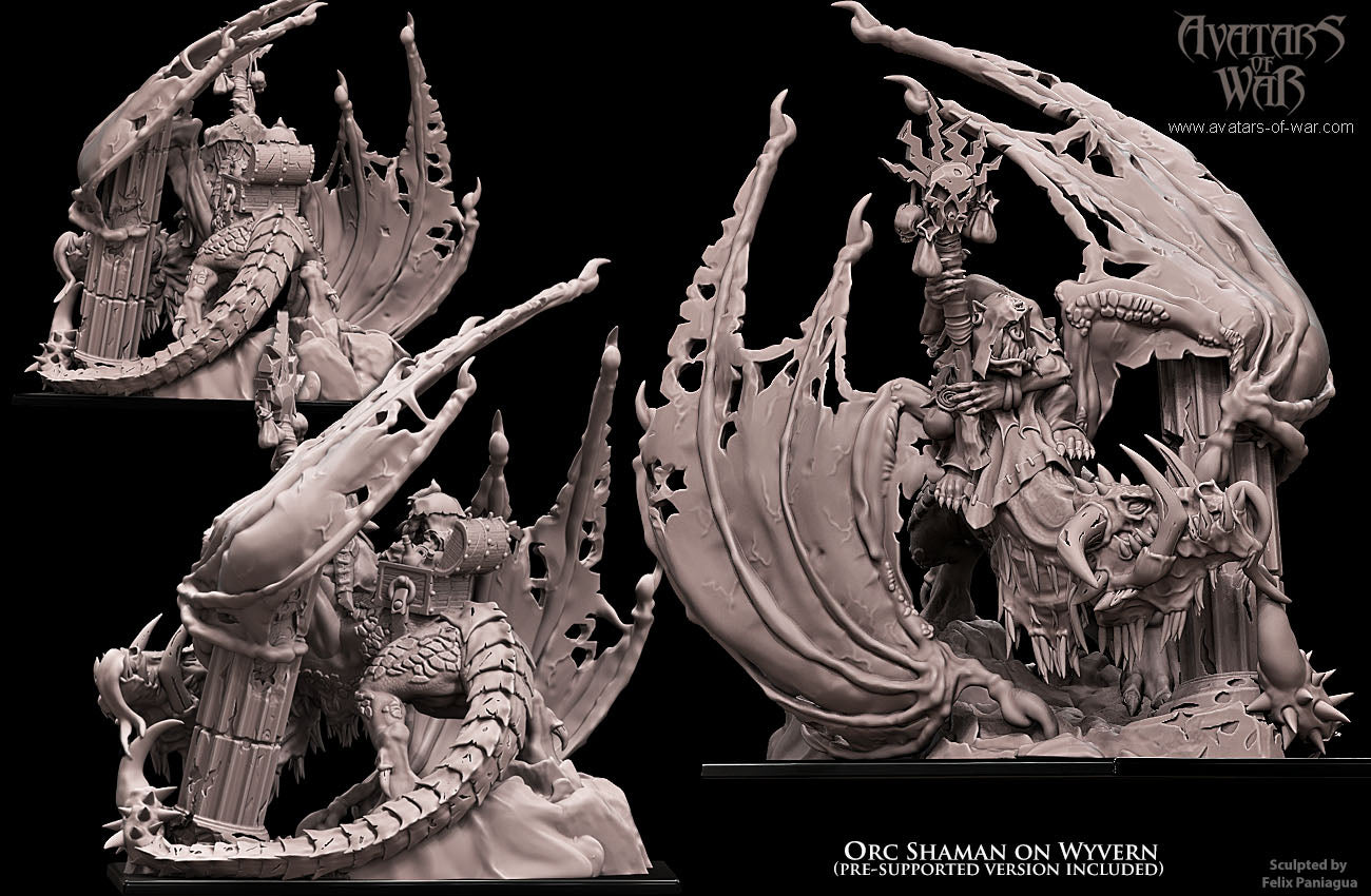 Orc Shaman mounted on Wyvern - Avatars of War