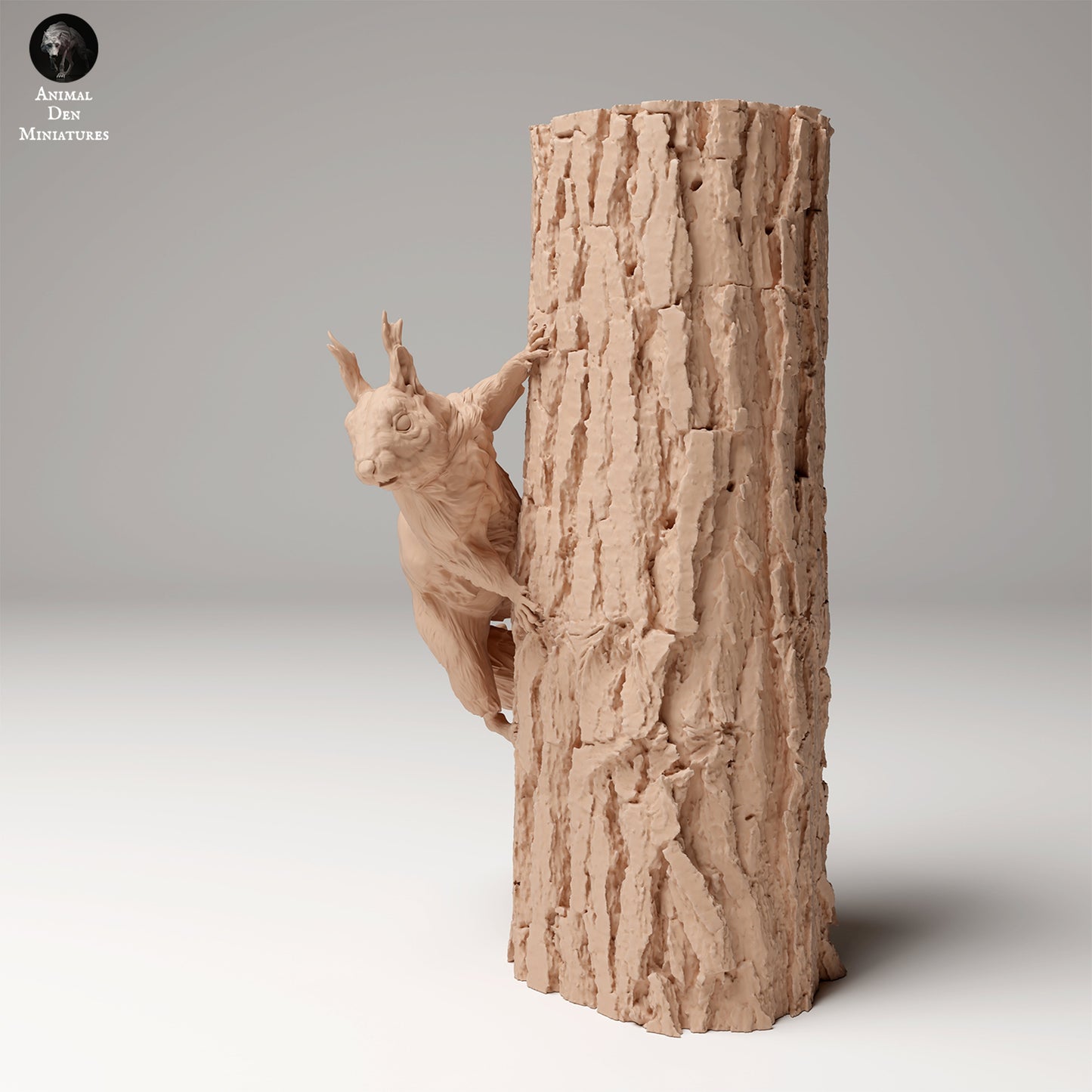 Red Squirrel on Tree - Animal Den Miniatures