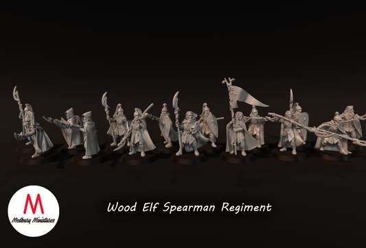 Wood Elf Spearmen Regiment Bundle - Medbury Miniatures