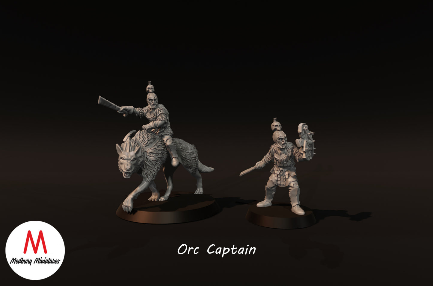 Orc Captain on Foot and Mounted - Medbury Miniatures