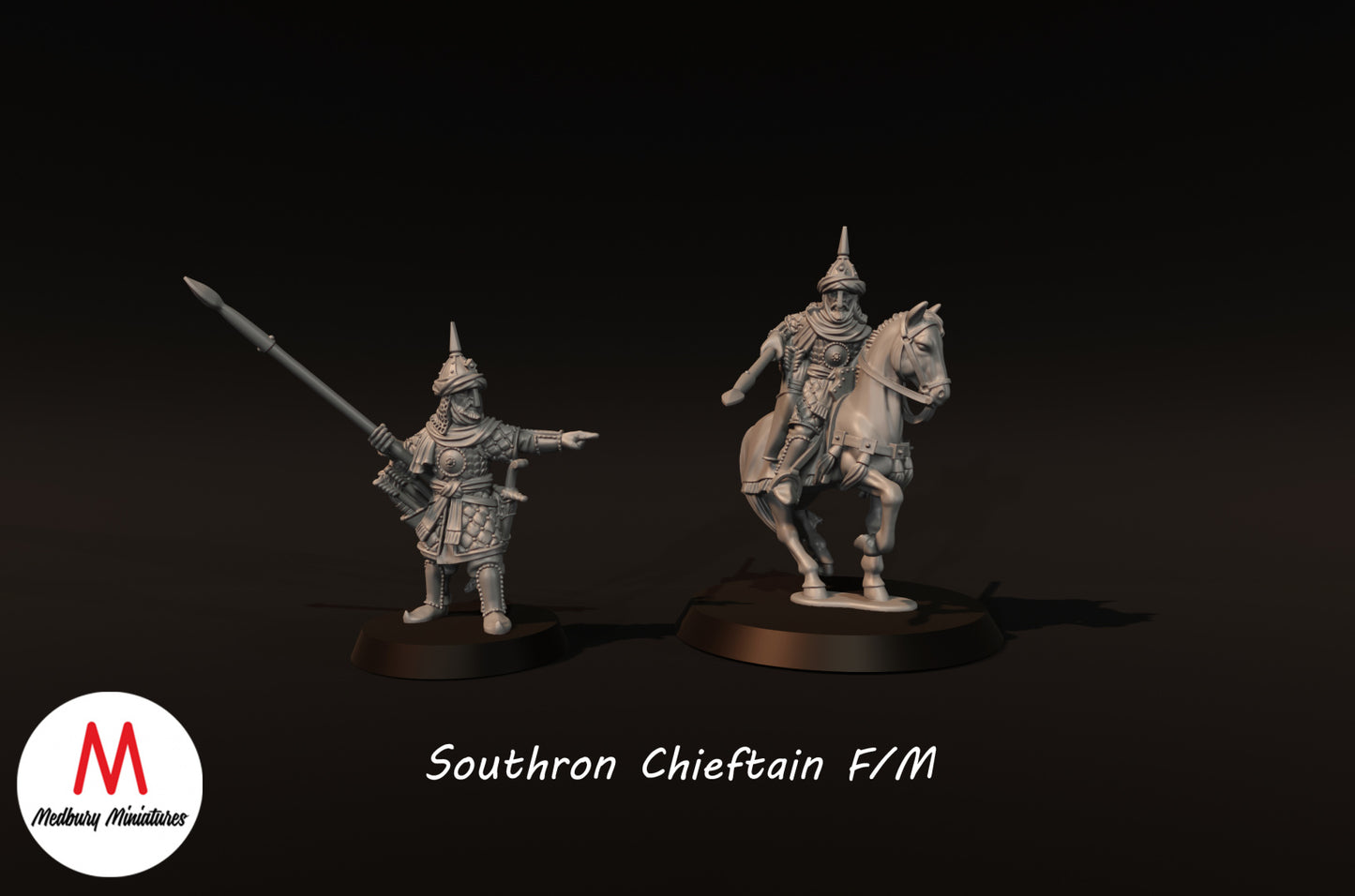 Southron Chieftain on Foot and Mounted - Medbury Miniatures