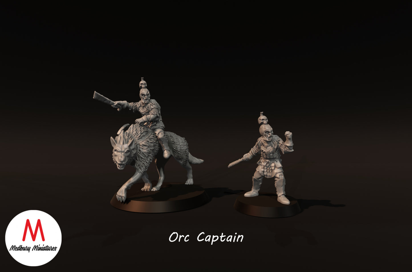 Orc Captain on Foot and Mounted - Medbury Miniatures