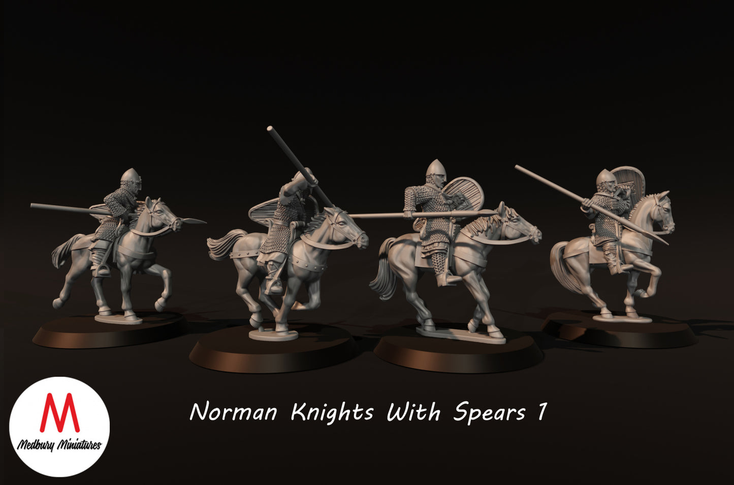 Chevaliers normands avec lances 1 - Medbury Miniatures