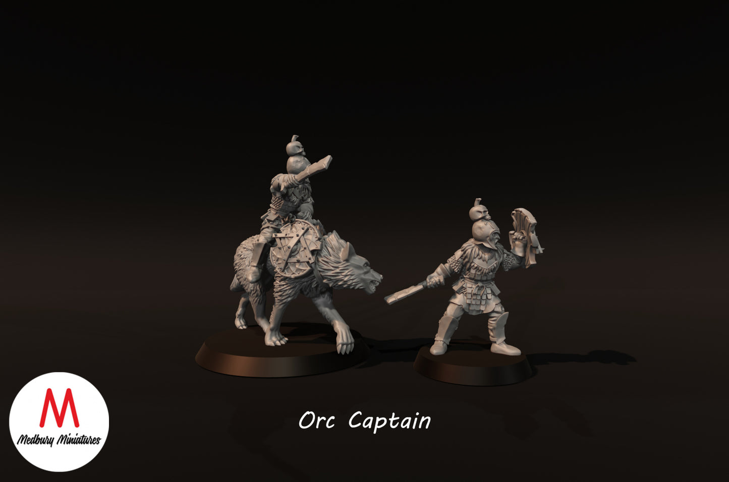 Orc Captain on Foot and Mounted - Medbury Miniatures