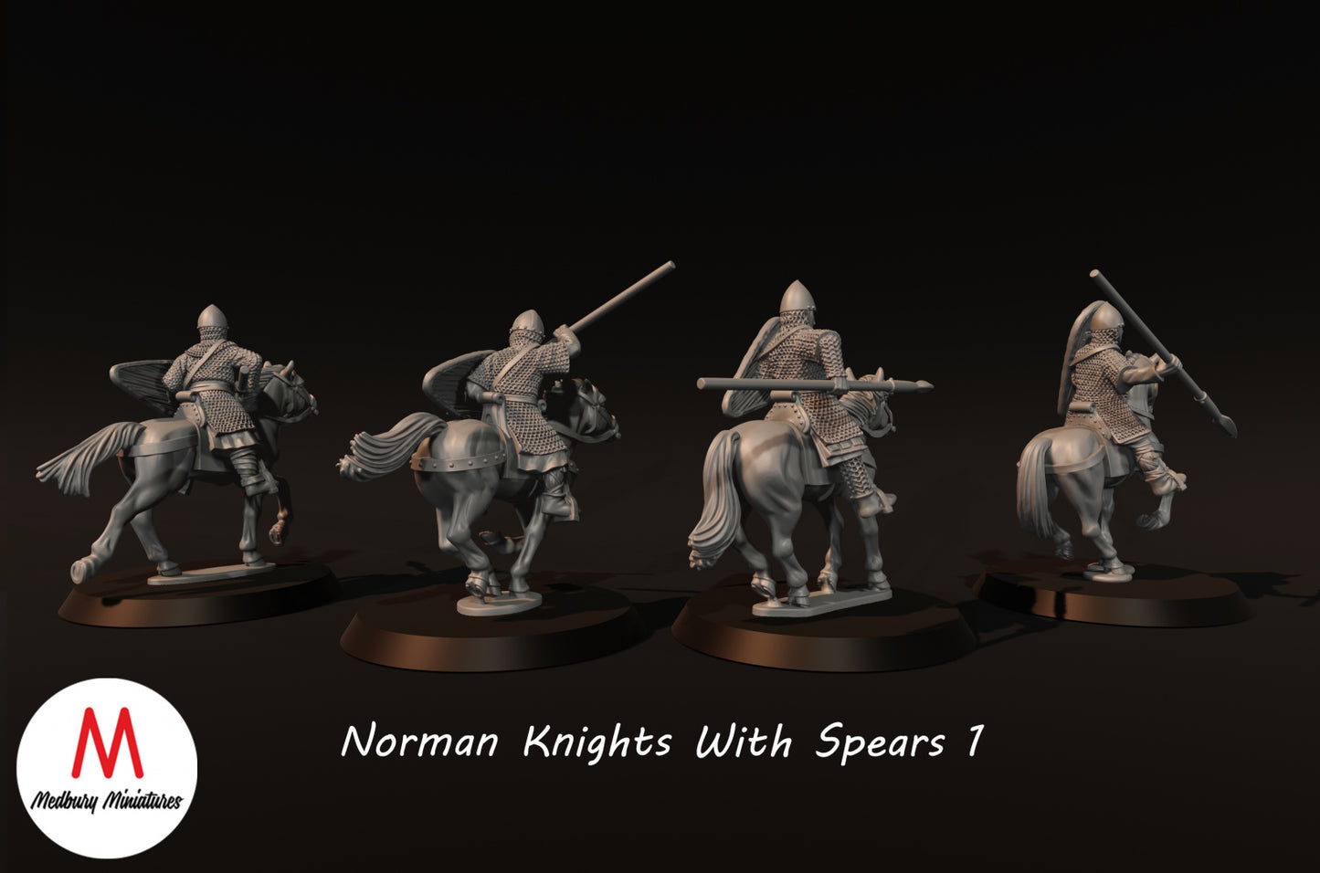 Chevaliers normands avec lances 1 - Medbury Miniatures