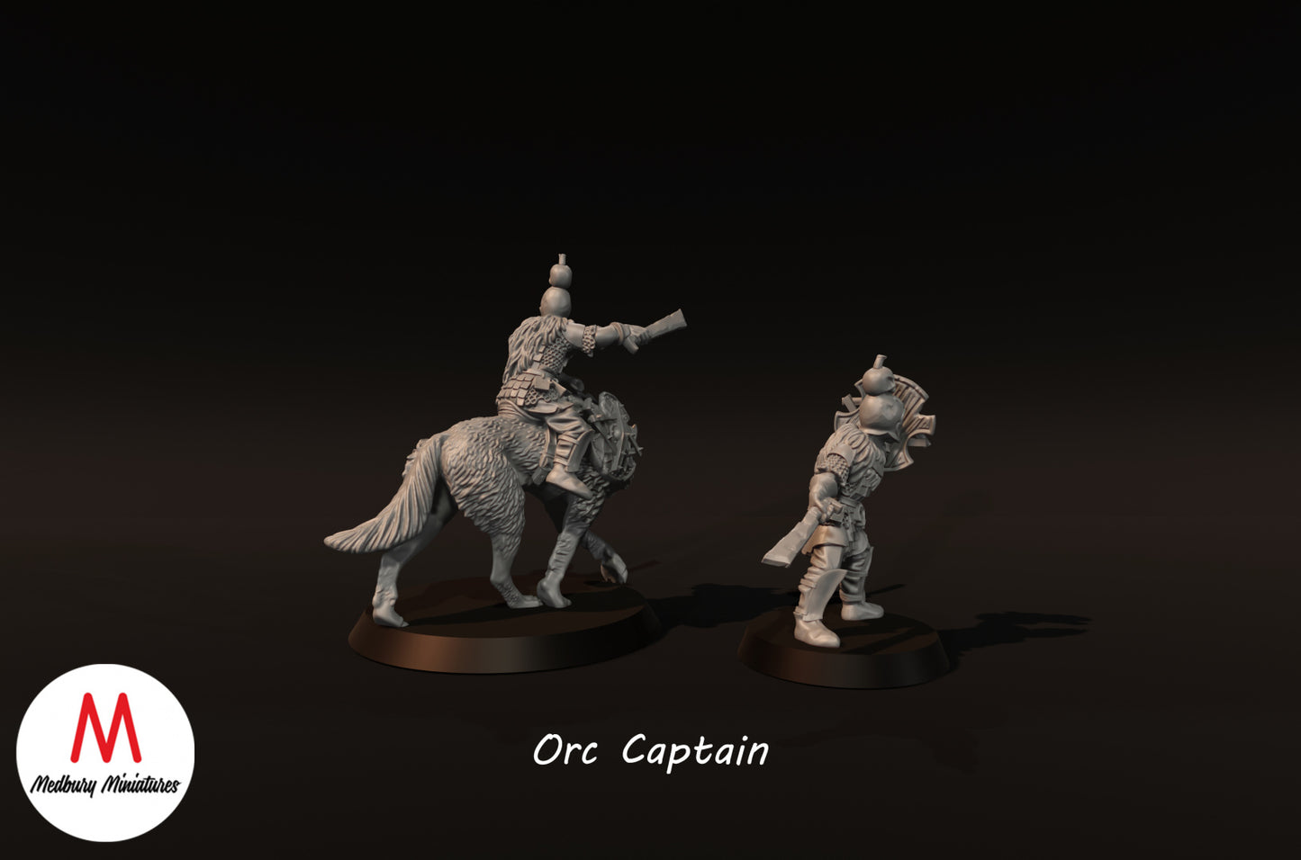 Capitaine Orc à pied et à cheval - Medbury Miniatures