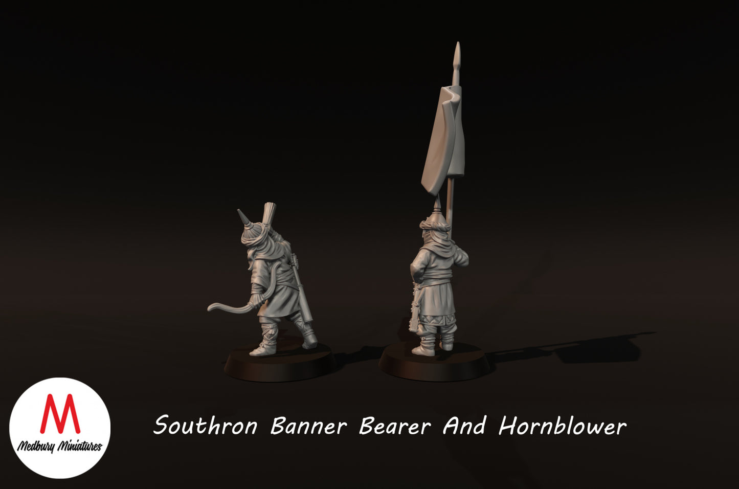 Südlicher Bannerträger und Hornbläser - Medbury Miniatures