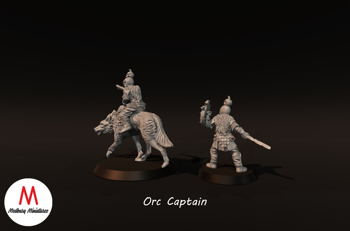 Capitaine Orc à pied et à cheval - Medbury Miniatures