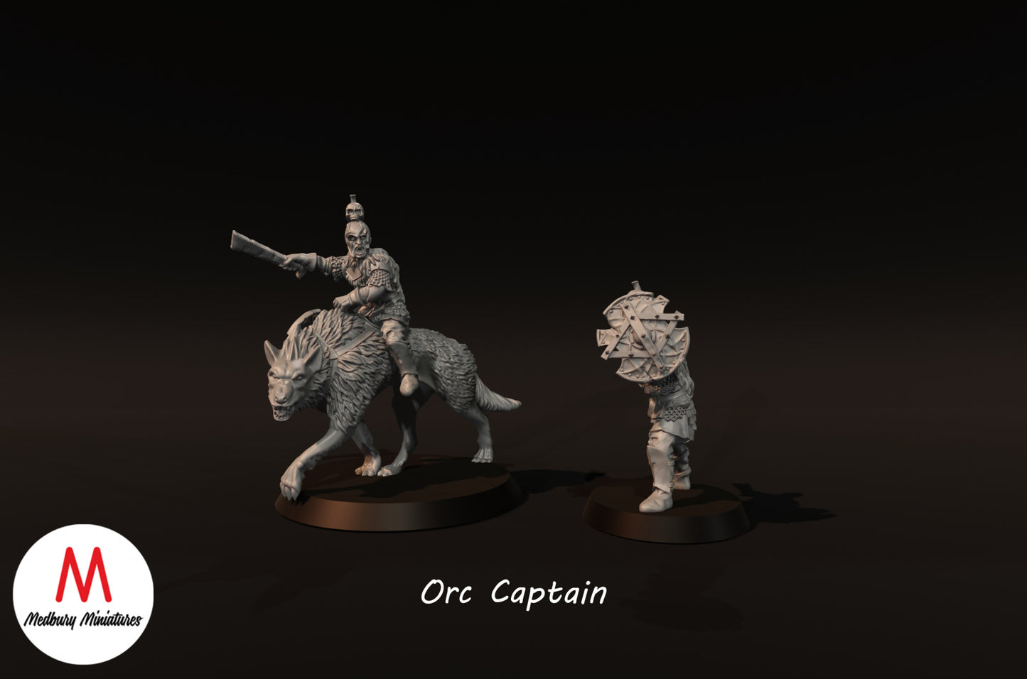 Capitaine Orc à pied et à cheval - Medbury Miniatures